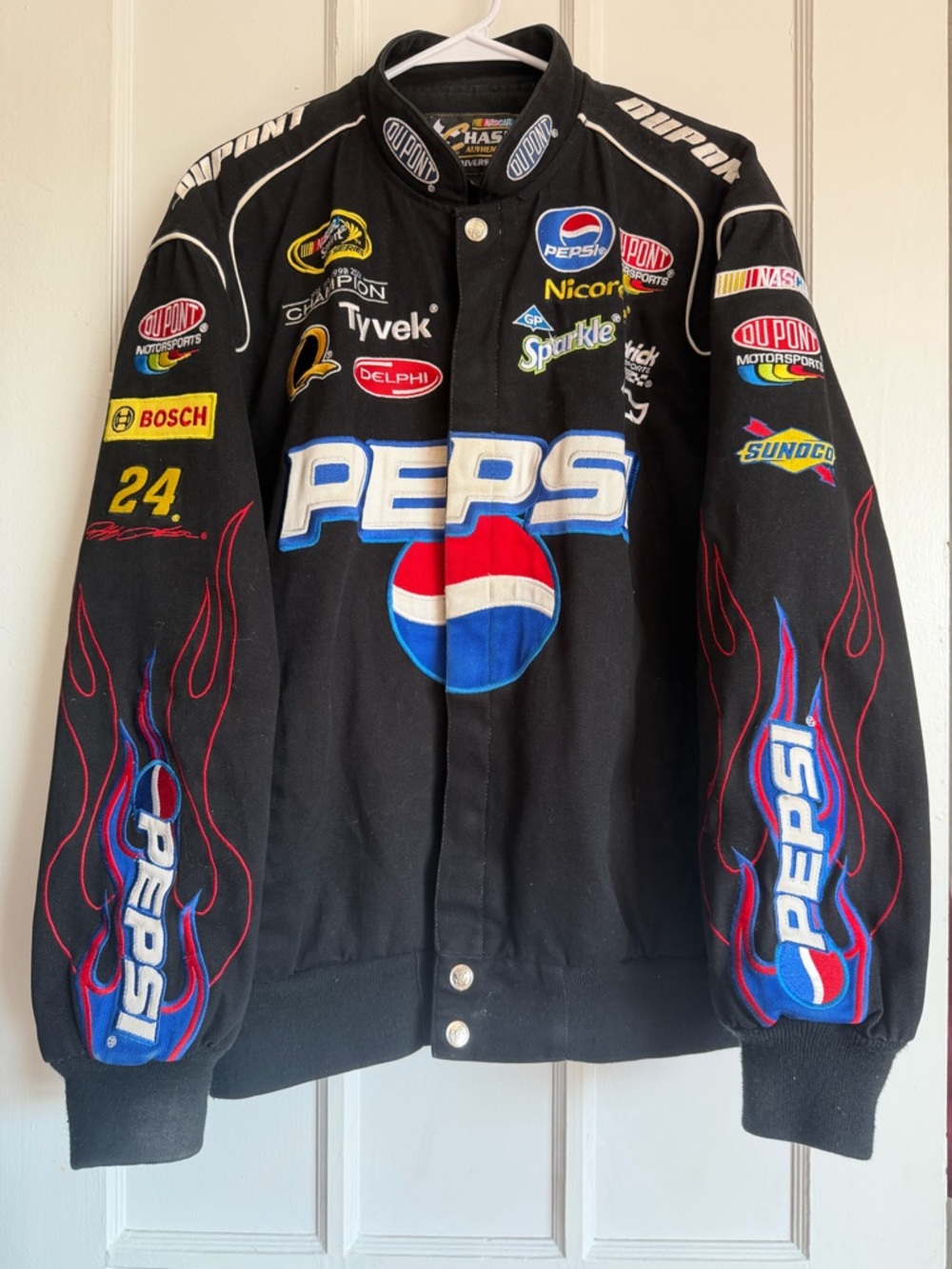 Vintage Chase Authentics NASCAR racing jacket with Jeff Gordon & Pepsi branding